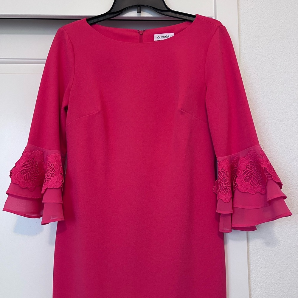 Calvin Klein Women's Pink Bell Sleeve Dress
